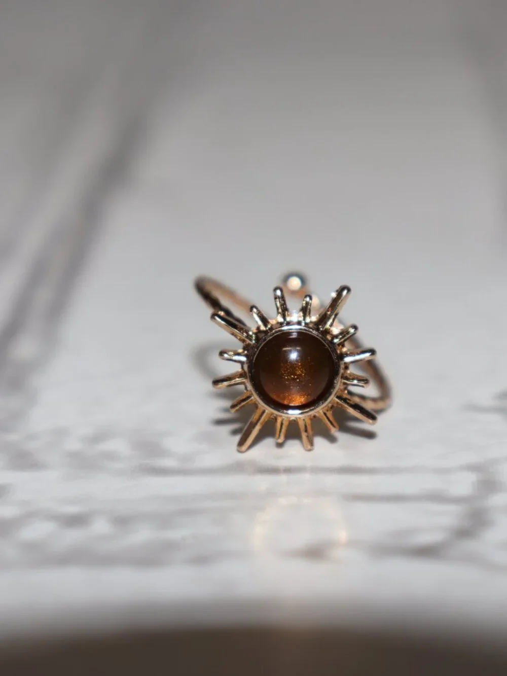✨ NWOT Gold Sunburst Ring • Adjustable Size 7–8 ✨